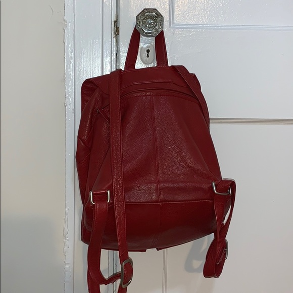Vintage Red Borella Leather Backpack-Super Unique! - Picture 3 of 6